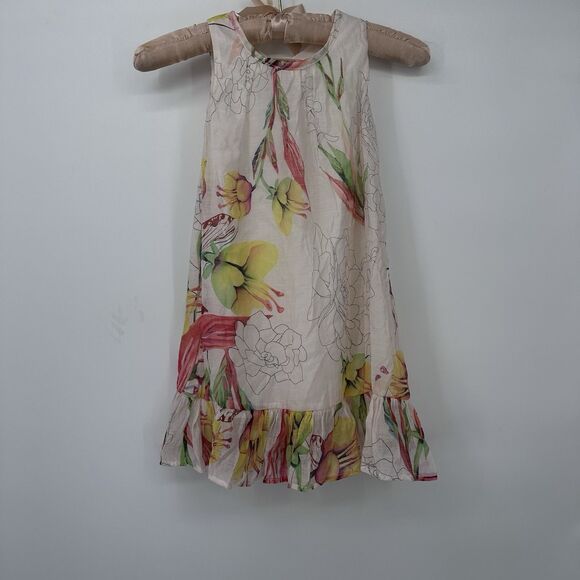 Isobella & Chloe Other - ISABELLA & CHLOE Dress Girls Size S  Floral Lace Trim Fully Lined Cotton Blend